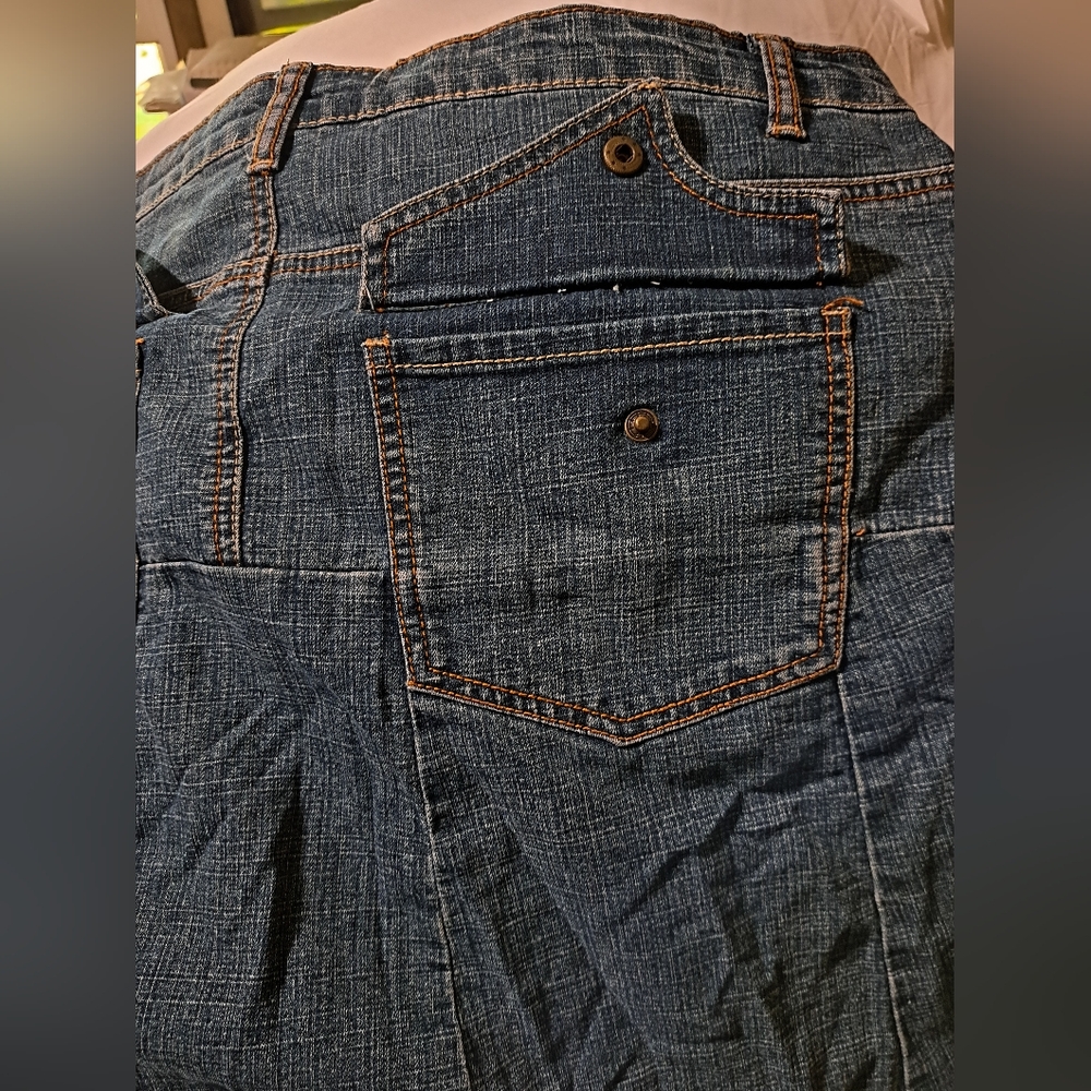 BACCINI Denim Skirt Jeans Skirt Maxi Flare Size 14 - Picture 15 of 15